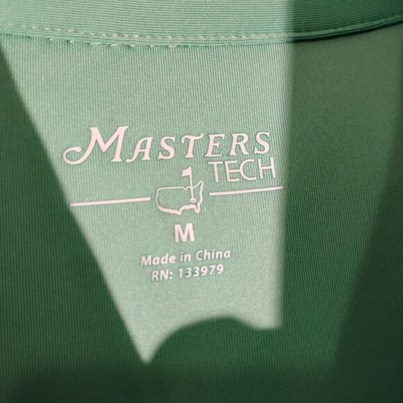 Masters Tech polo shirt mens M Medium green performance stretch UPF 30 golf - Picture 8 of 10